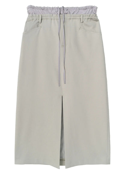 Slit Patchwork Midi Skirt