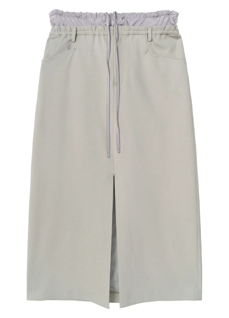 Slit Patchwork Midi Skirt