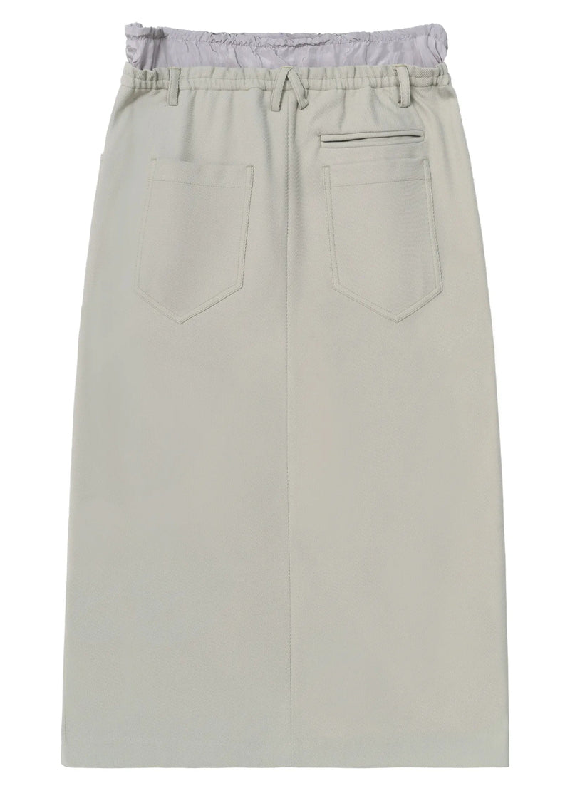 Slit Patchwork Midi Skirt