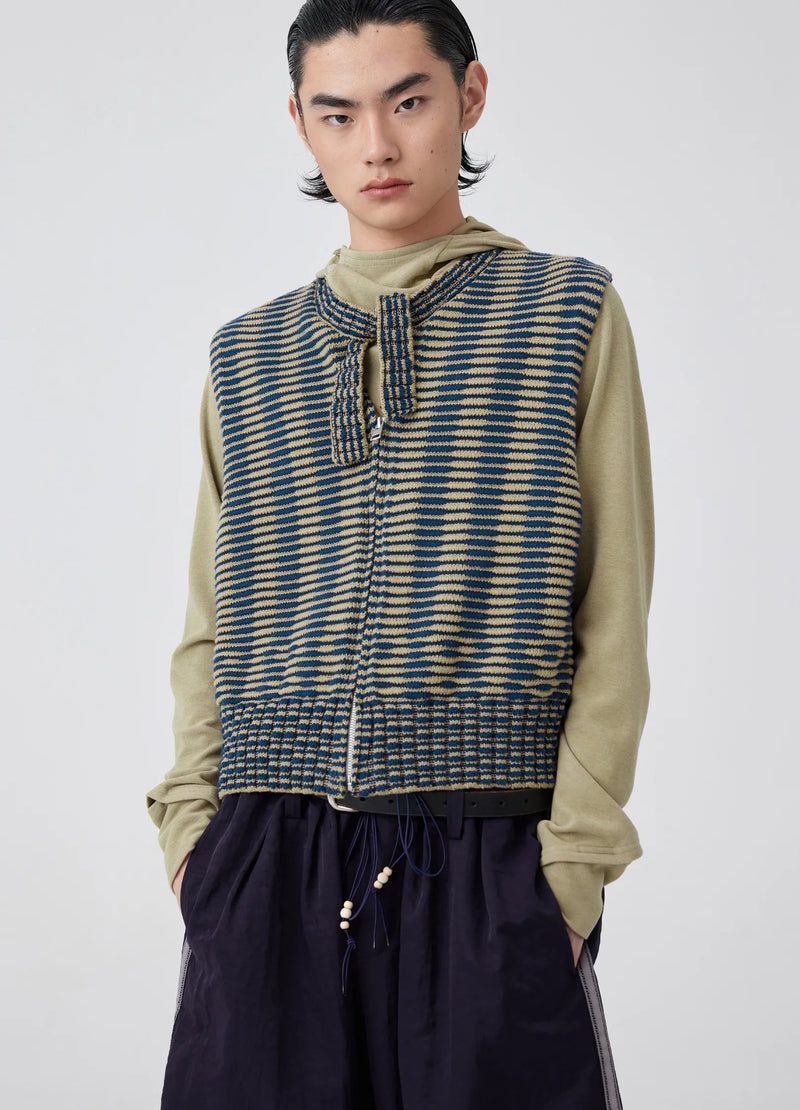 Classic Slit Collar Cotton Sweater