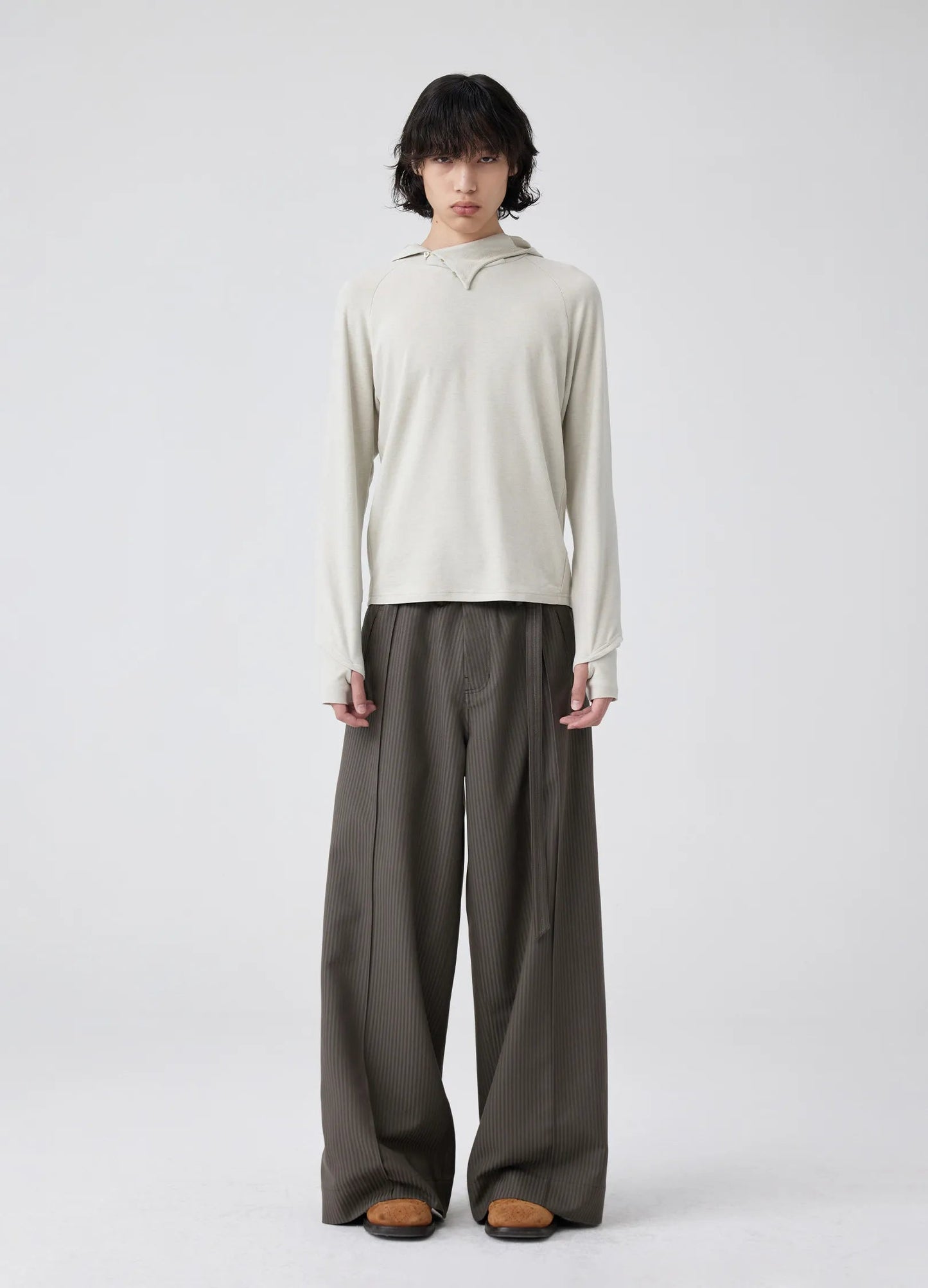 Classic Slit Collar Cotton Sweater