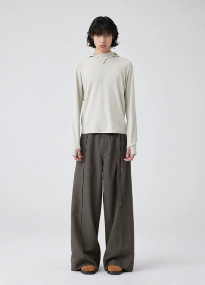 Classic Slit Collar Cotton Sweater