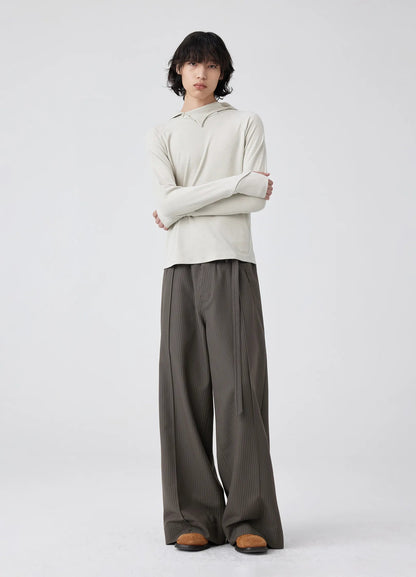 Classic Slit Collar Cotton Sweater