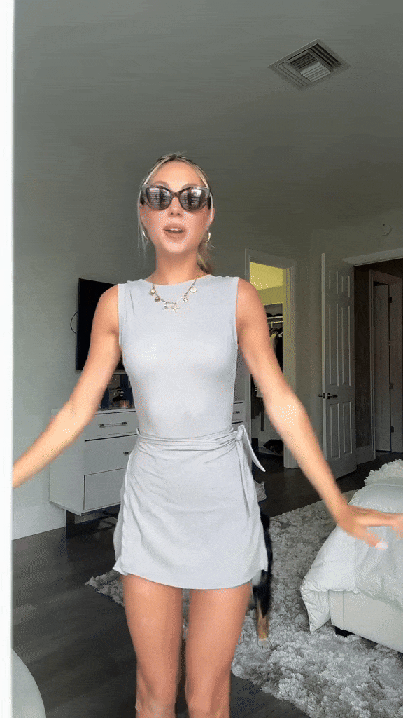 Kendra – Sleeveless Tie-waist Mini Dress