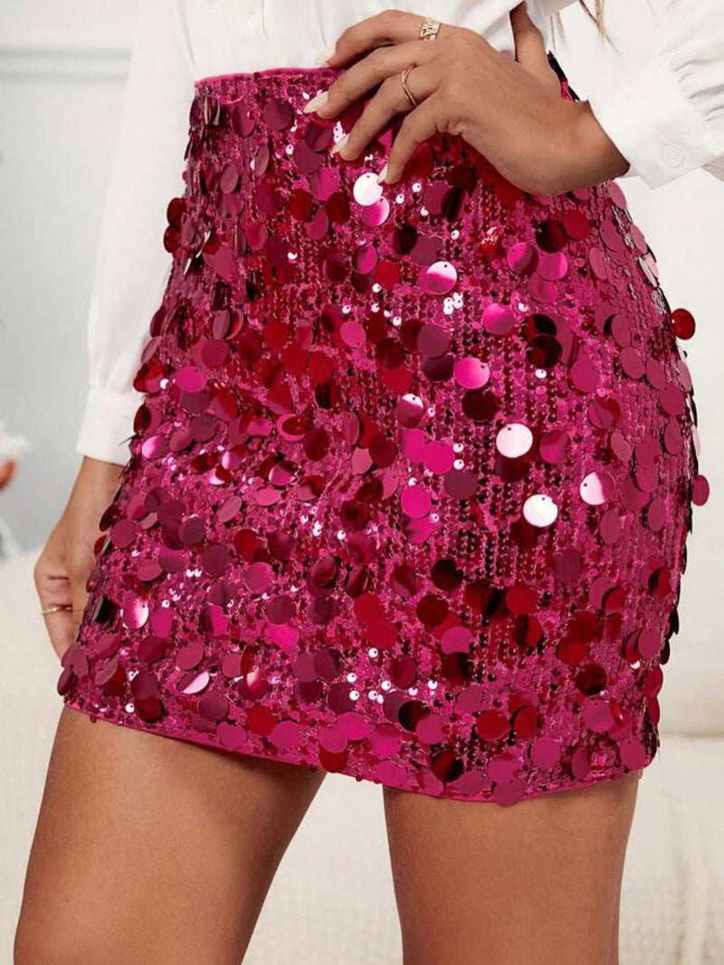 Coin Sequins Mini Skirt