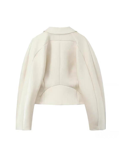 Short Puff Blazer & Wide Leg Pants Coord Set