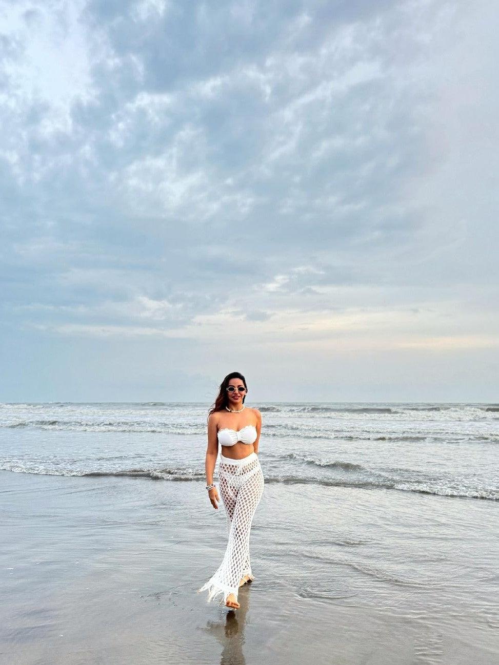 Bralette Top & Crochet Pant Coord Set