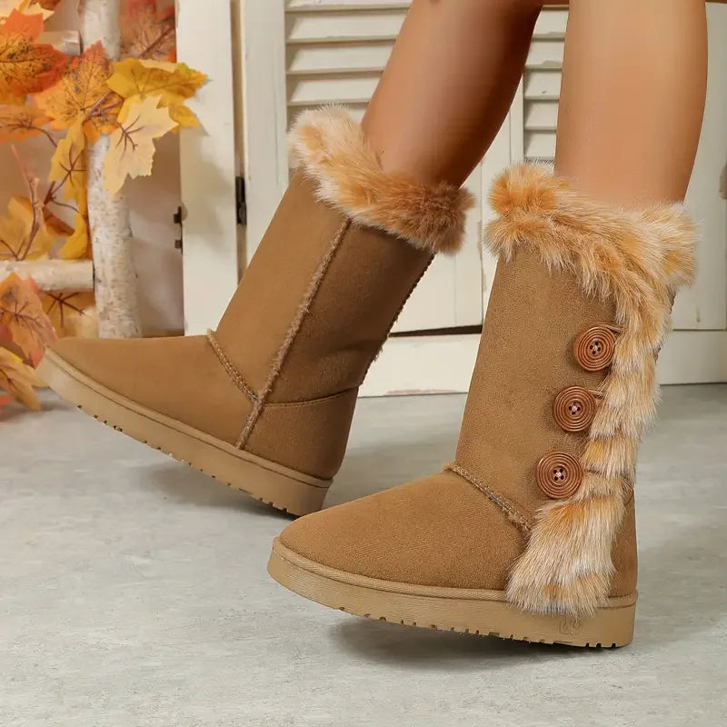Platform Winter Faux Fur Keep Warm Mid-calf ’s Snow Boot