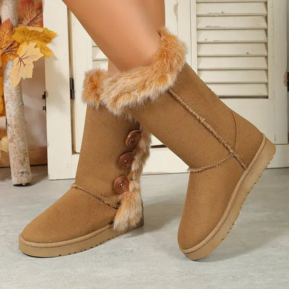 Platform Winter Faux Fur Keep Warm Mid-calf ’s Snow Boot