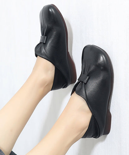 Soft Brown Splicing Wrinkle Flats Shoes Sl1014