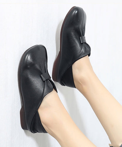 Soft Brown Splicing Wrinkle Flats Shoes Sl1014