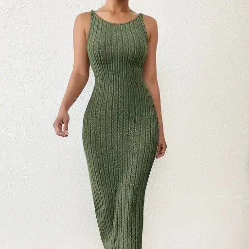 Backless Mid-length Sleeveless Midi Dresses