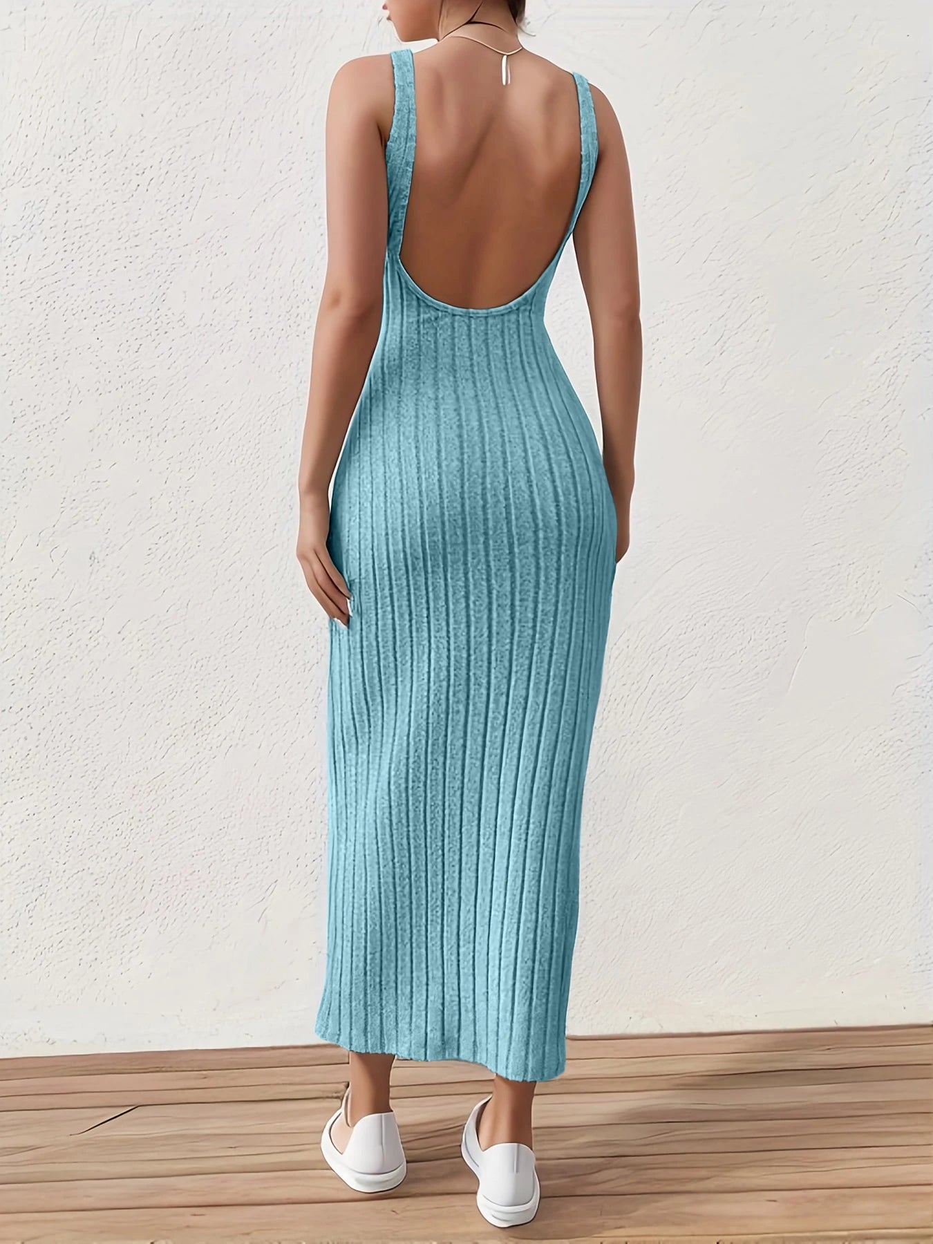 Backless Mid-length Sleeveless Midi Dresses