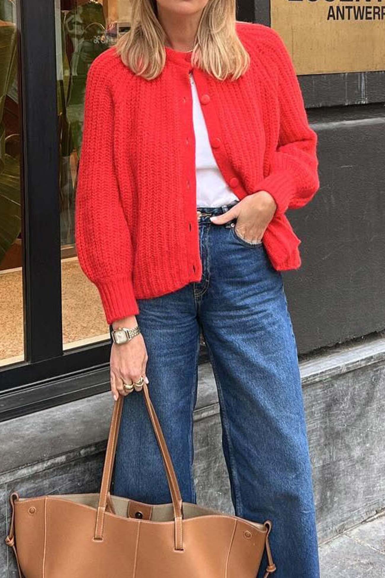 Color Botton Down Cardigan