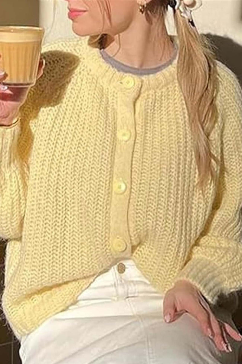 Color Botton Down Cardigan