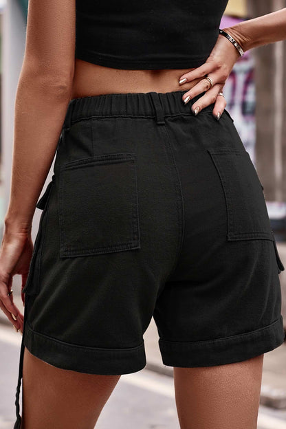 Color Cargo Denim Shorts
