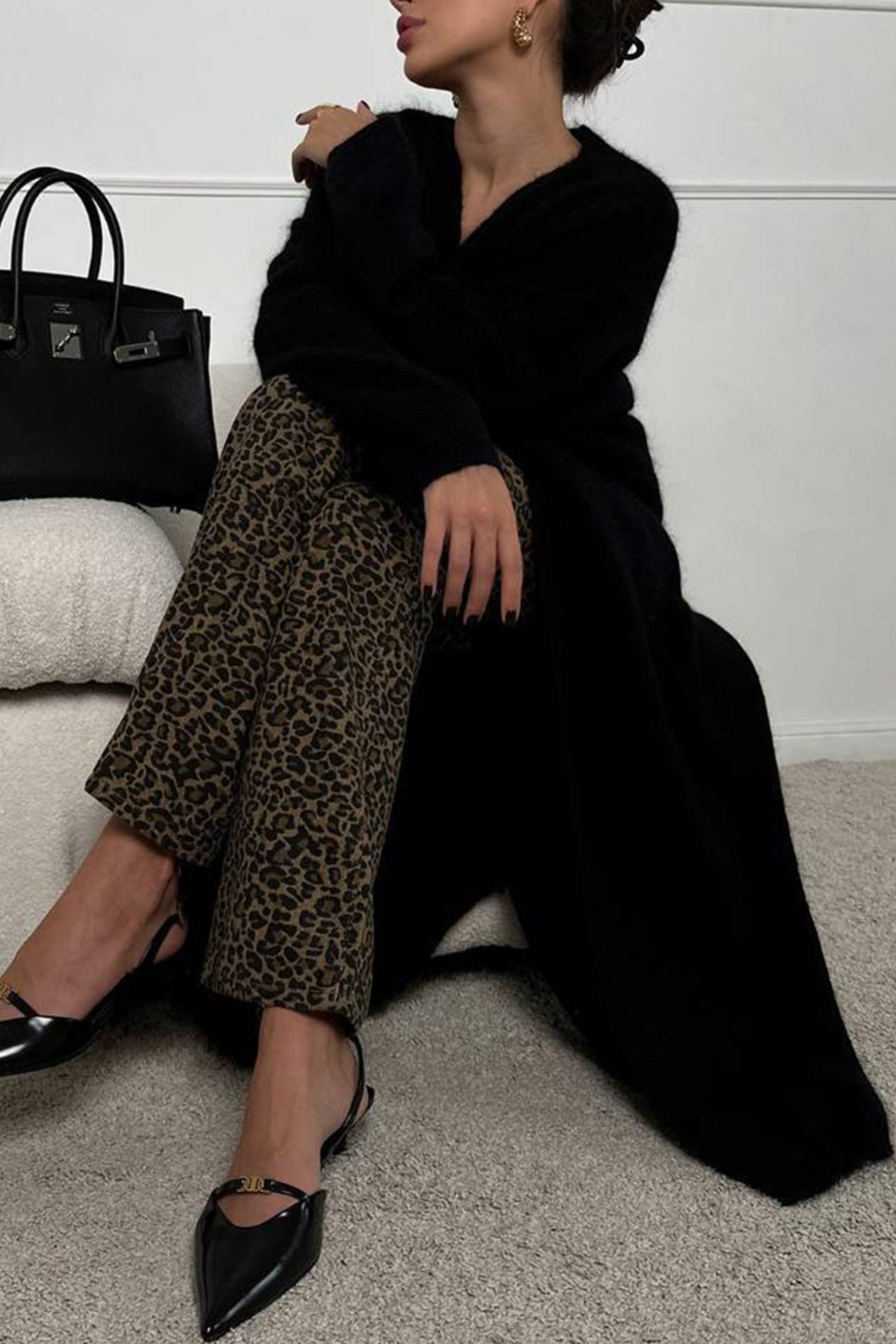 Color Fuzzy Long Cardigan