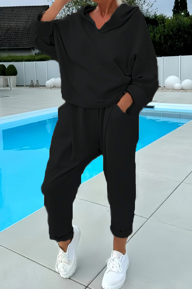 Color Hoodie Haren Pants Set