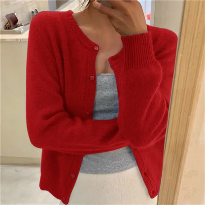 Knit Single Breasted Long Sleeve Loose Autumn Spring Cardigan