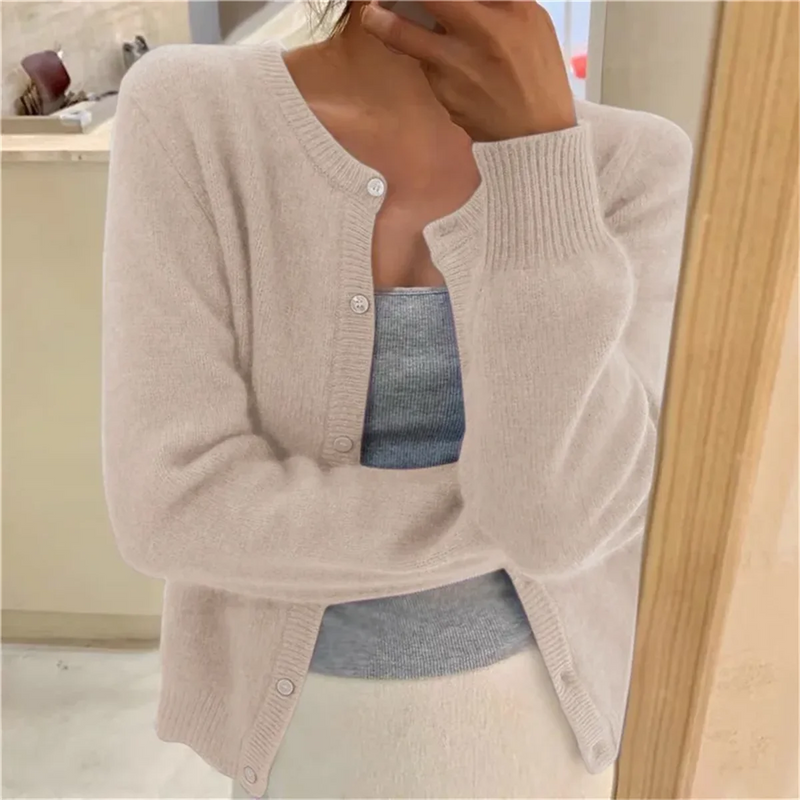 Knit Single Breasted Long Sleeve Loose Autumn Spring Cardigan