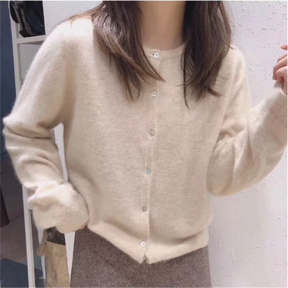 Knit Single Breasted Long Sleeve Loose Autumn Spring Cardigan