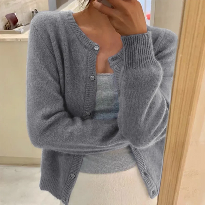 Knit Single Breasted Long Sleeve Loose Autumn Spring Cardigan