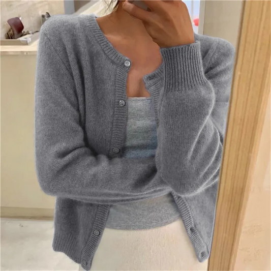 Knit Single Breasted Long Sleeve Loose Autumn Spring Cardigan