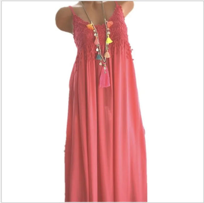 Color Spaghetti Strap Dresses V-neck Lace Edge Patchwork Mini Dress Lady Vestidos Summer New