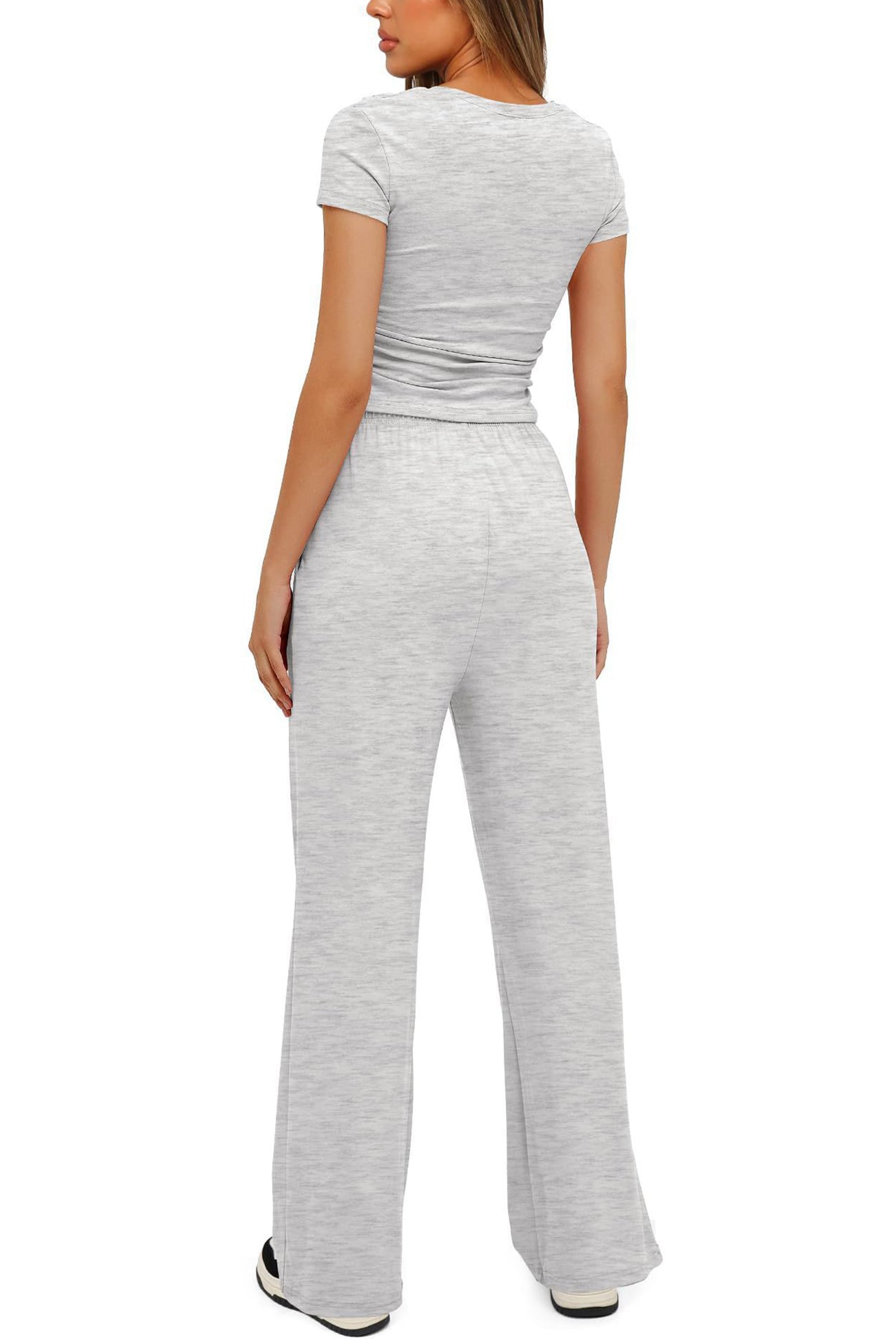 Crew Neck Cotton T-shirt Pants Suits