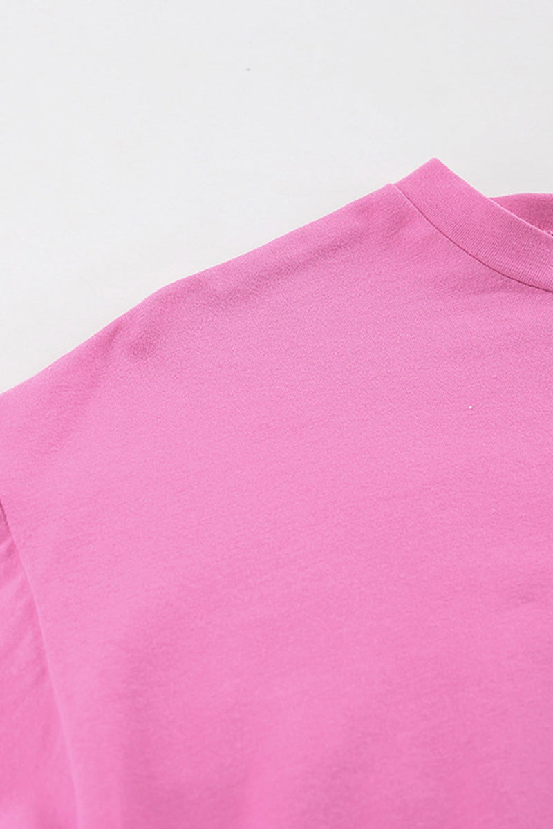 Crew Neck Slit Cotton Sweatshirt