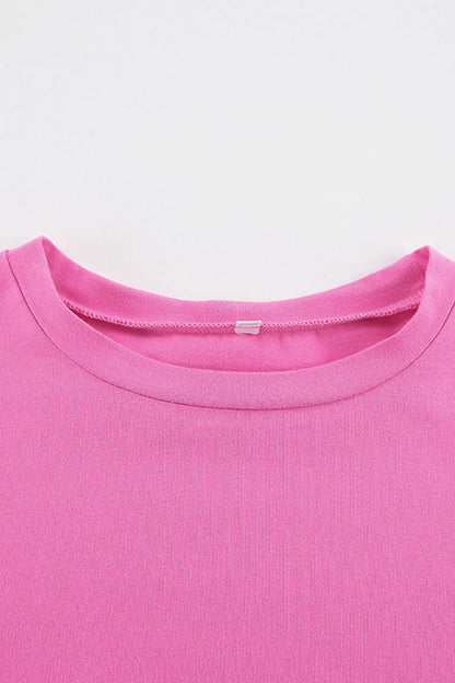 Crew Neck Slit Cotton Sweatshirt