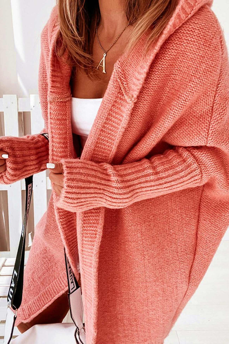 Open Front Hoodie Cardigan