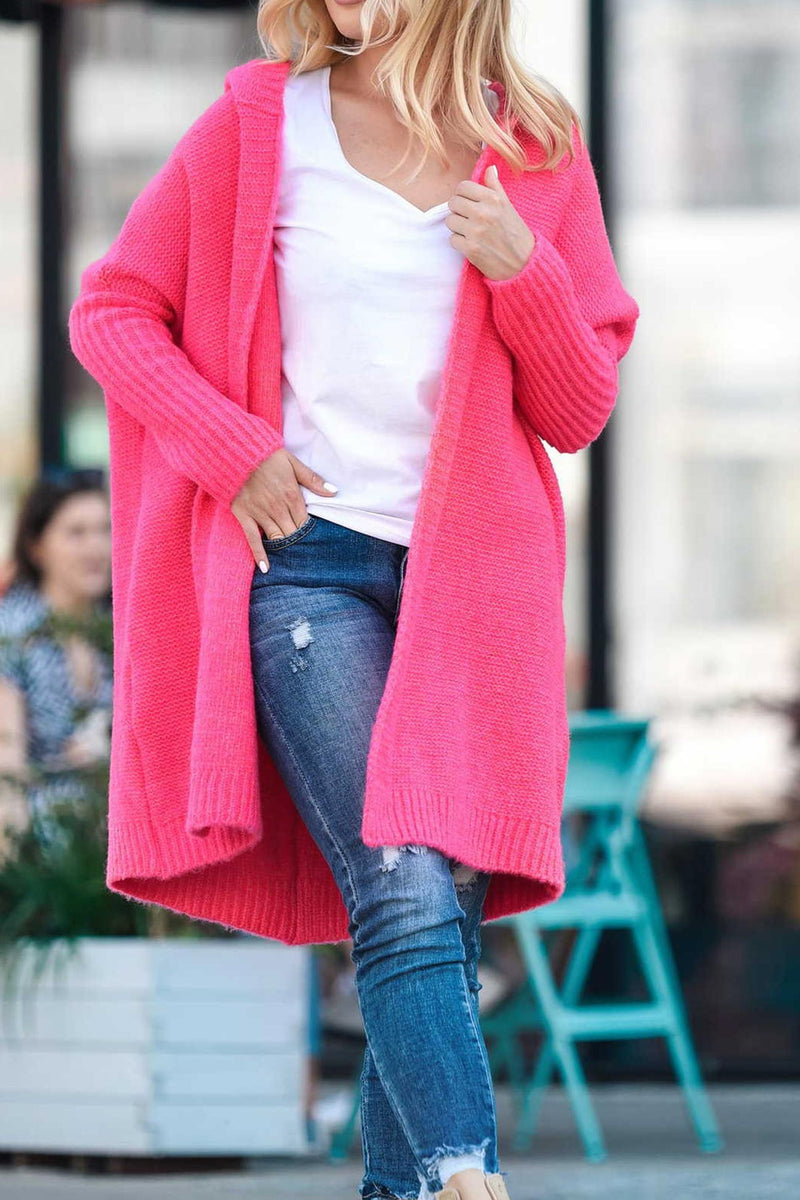 Open Front Hoodie Cardigan