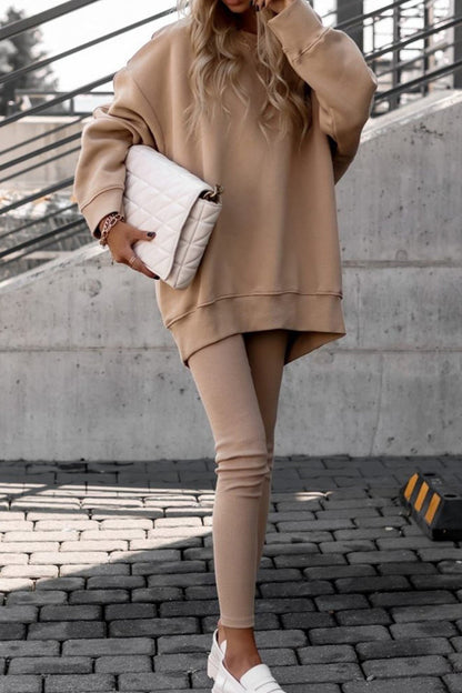 Crew Neck Sweatshirt Legging Suits