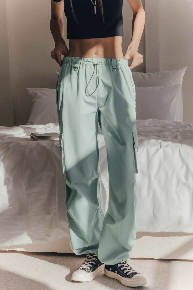 Drawstring Large Pocket Cargo Pants