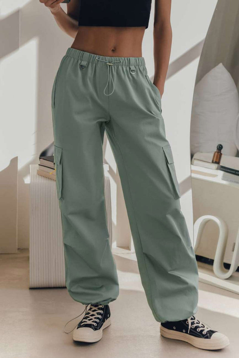 Drawstring Large Pocket Cargo Pants