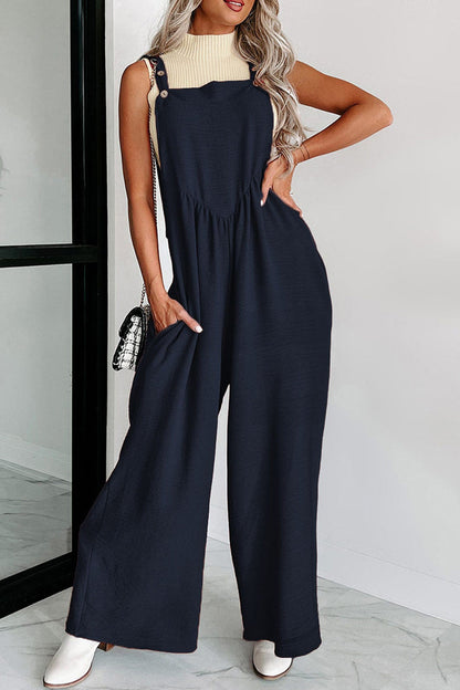 High Waist Pocketed Overalls