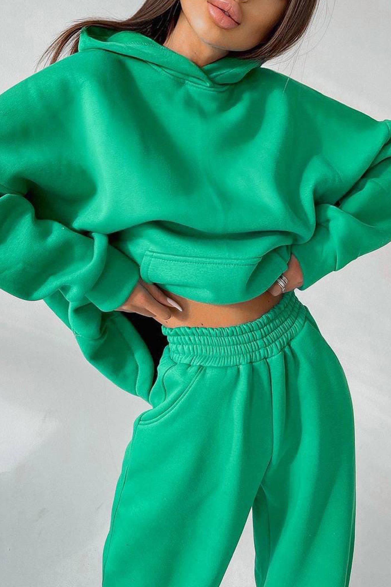 Hoodie Wide Leg Long Pants Suits