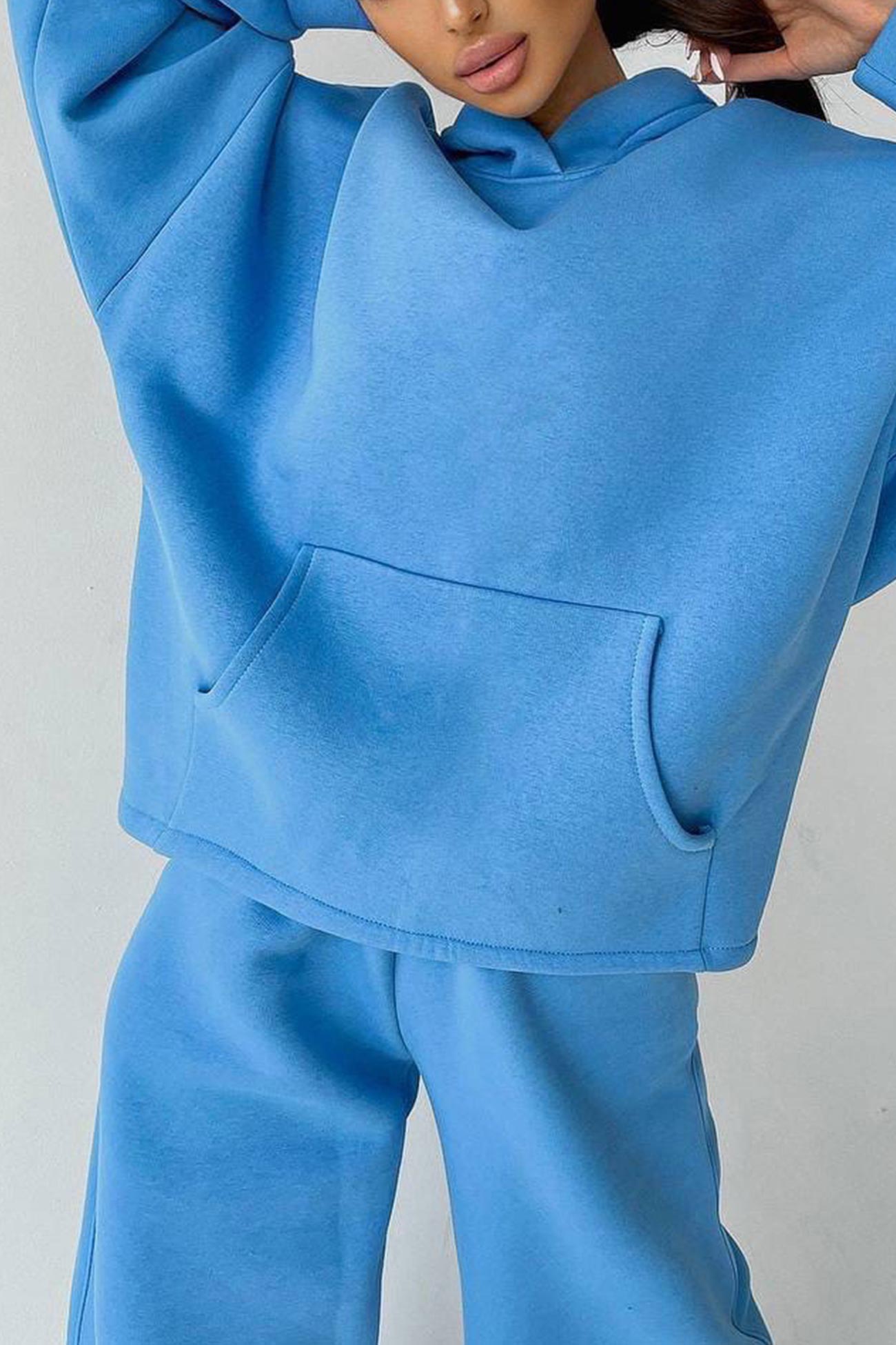 Hoodie Wide Leg Long Pants Suits