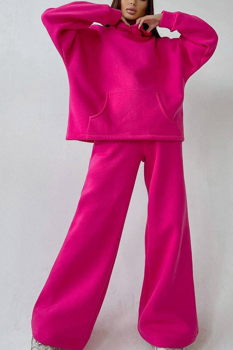 Hoodie Wide Leg Long Pants Suits
