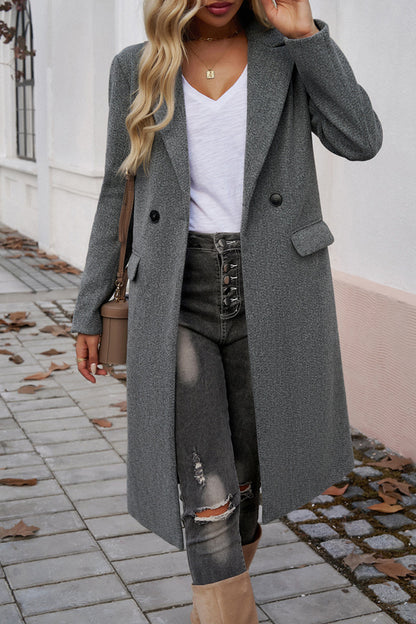 Lapel Mid-length Blazer Coat