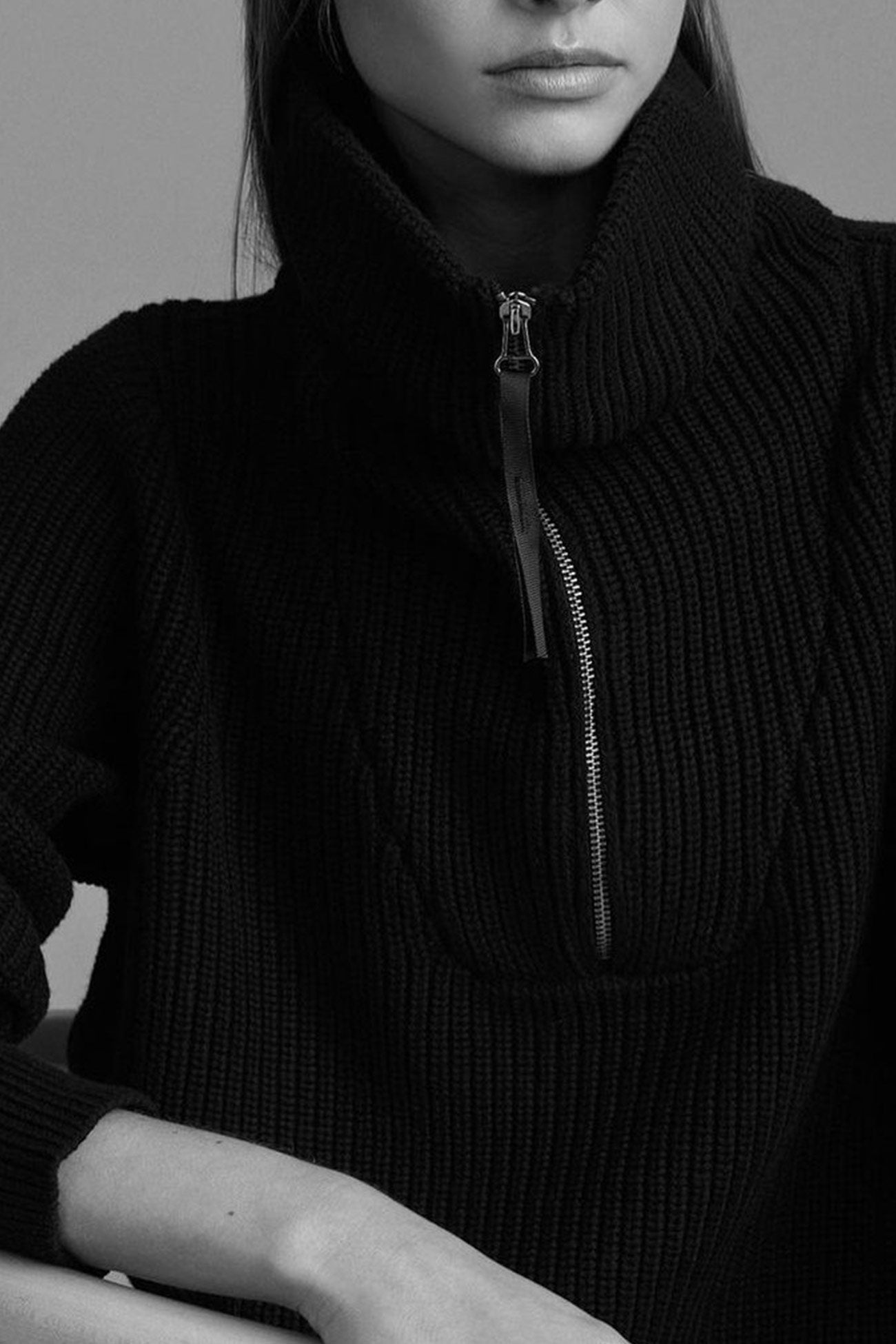 Lapel Zipper Sweater