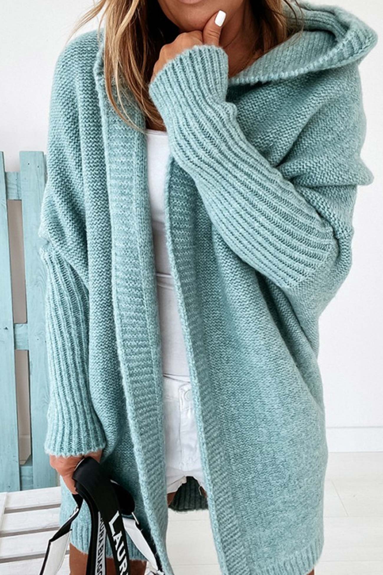Open Front Hoodie Cardigan