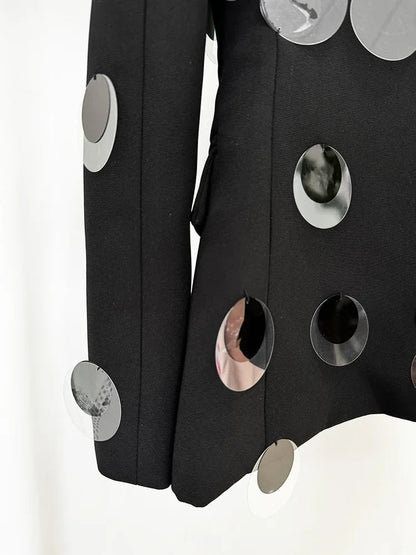 Patchwork Notched Long Slimming Female Coat