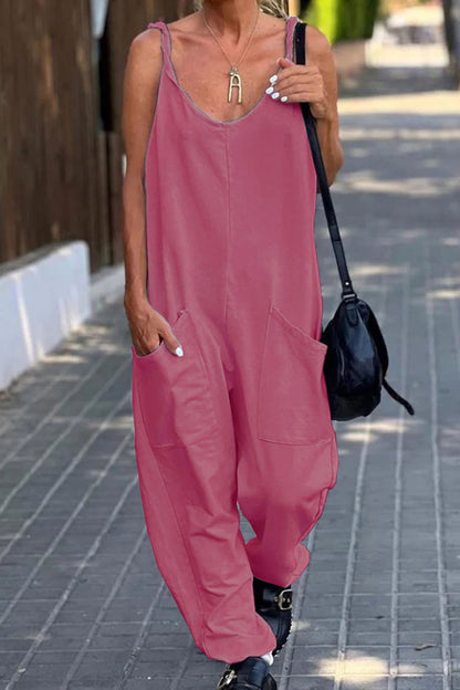 Pocketed Cami Jumpsuits