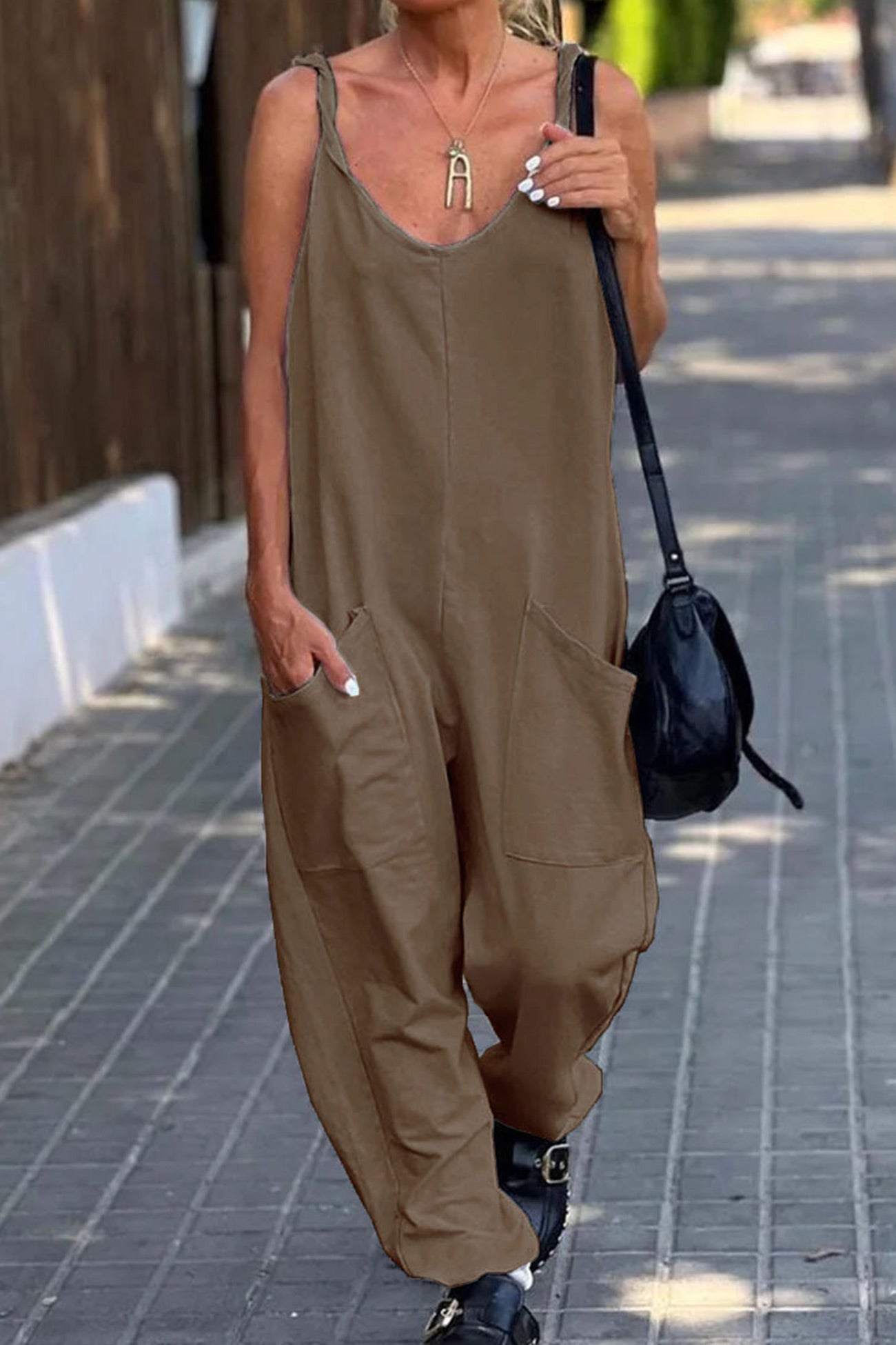 Pocketed Cami Jumpsuits
