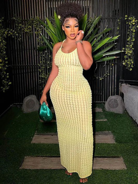 Ruched Spaghetti Strap Bandage Backless Midi Dresses