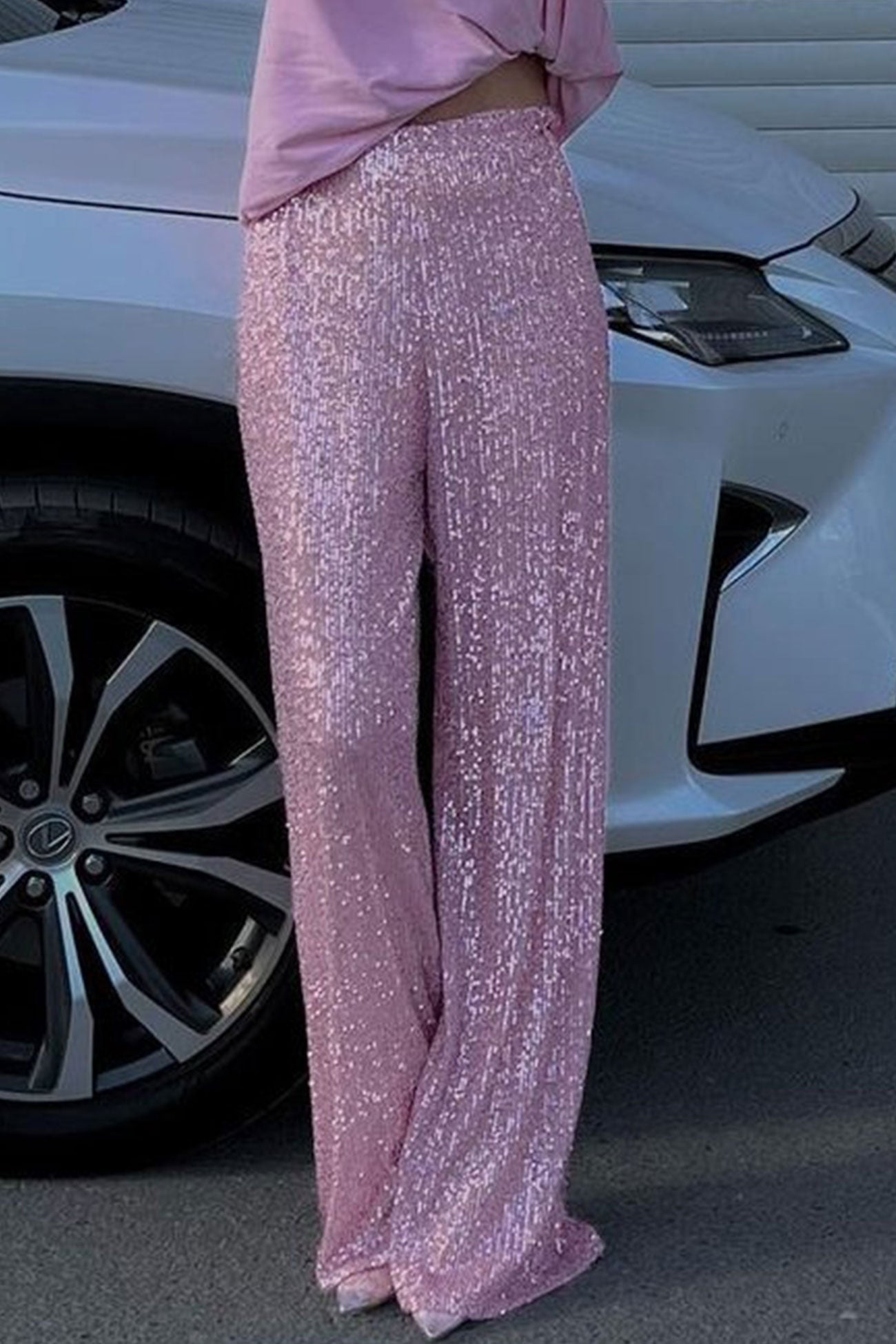 Sequins Straight Long Pants