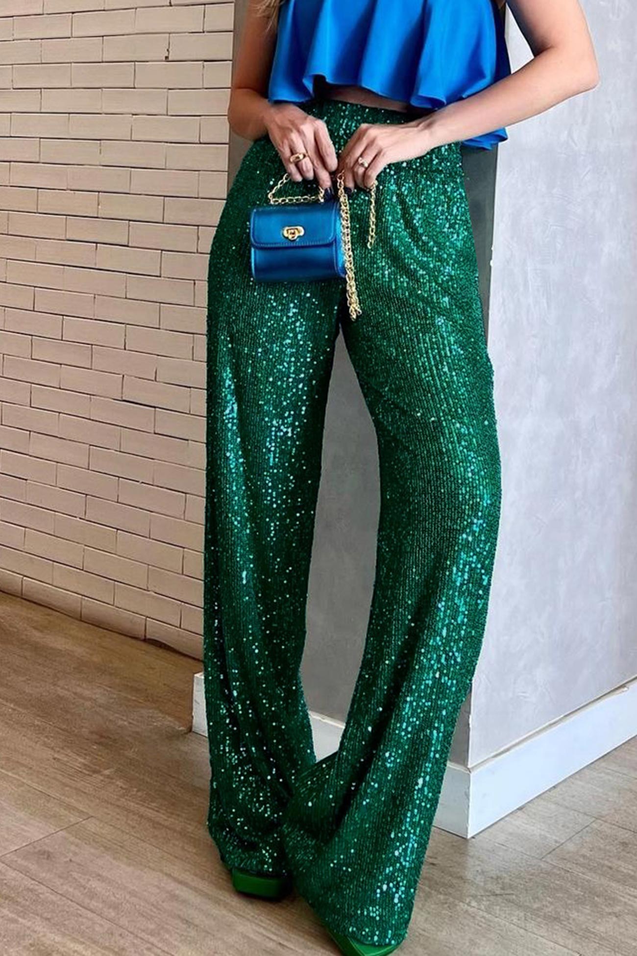 Sequins Straight Long Pants