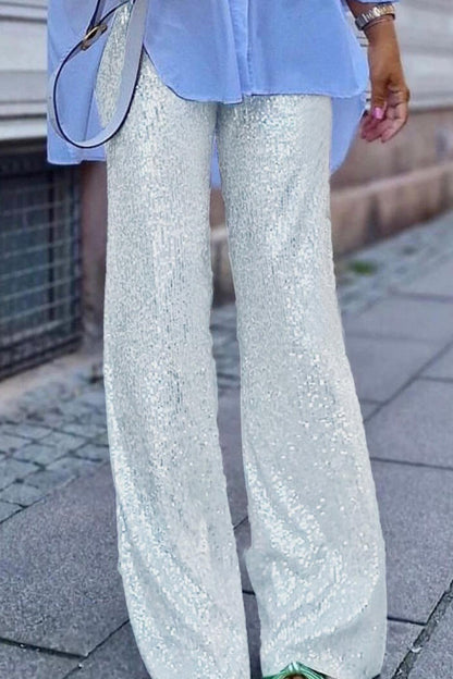 Sequins Straight Long Pants